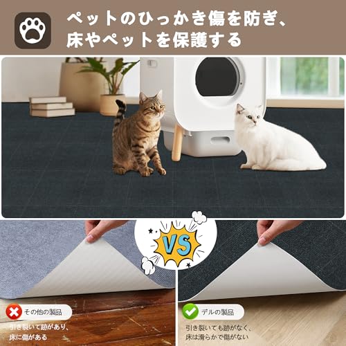 【Amazon 限定ブランド】XIWEIYI ジョイントマット 大判タイルカーペット 吸着マット タイルマット【30*30*0.4cm20枚】 防音保温 床暖房にも対応 防音シート 洗える ペット/子供/高齢者の滑り止め対策 手入れ簡単 設置簡単 DIY可能 玄関、廊下、リビング、 厨房（ブラック） [4]