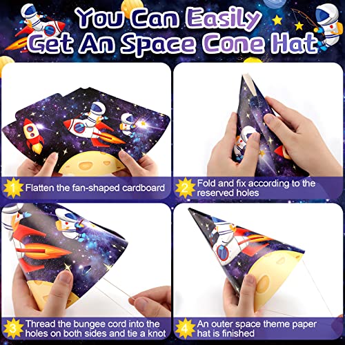 30 Pcs Kids Outer Space Birthday Party Hats Cone Hats For Kids Outer Space Birthday Party For Trip To The Moon Space Party Toddlers Baby Space Games Party Decoration #TOP19
