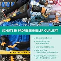 Ansell ActivArmr RIG011Y, Elektriker Handschuhe, Robuste Naturkautschuk- & Latex-Handschuhe für Elektroinstallation, Ergonomische Lichtbogenzertifizierung, Schwarze Schutzhandschuhe, 1 Paar, Gr. L – Ansicht 3