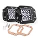 MICTUNING Quad-Row Led Pods, 2Pcs 5 inch Flush Mount Led Light Bar, Spot Beam Off Road Backup Driving Lights Fog Lamp for Jeep Bumper ATV UTV SUV Truck Boat