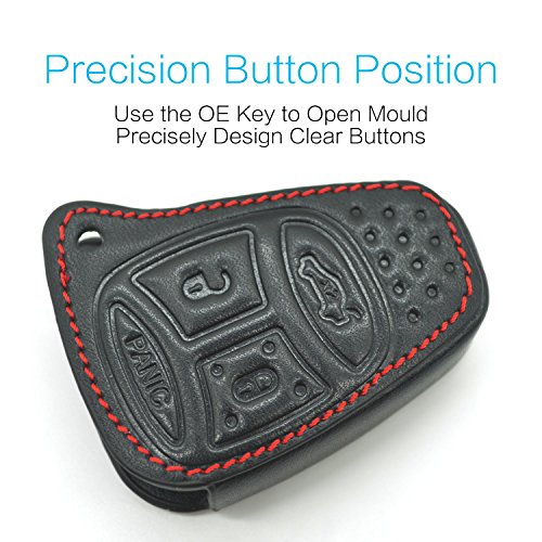 MECHCOS Compatible with fit for Jeep Wrangler Jeep Compass Liberty Patriot Commander Grand Cherokee Leather Keyless… - Image 3