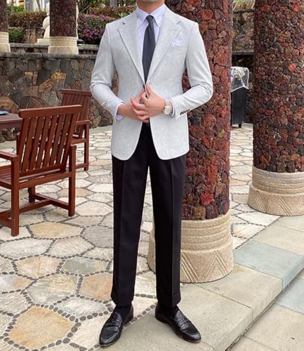 SHUZHXLZANGY Mens Blazer Casual Sports Coat Summer Jacket Lightweight Blazer for Men Beach Wedding Jacket3