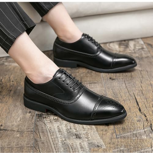 Oxford Shoes for Men Business Derby Shoes Formal Dress Shoes Mens Classic Lace Up Brogues Shoes2