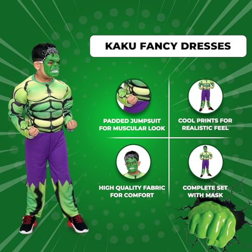 Image of Kaku Fancy Dresses Superhero Costume for Kids - Fancy Dress Outfit for Birthday, Halloween, Role Play