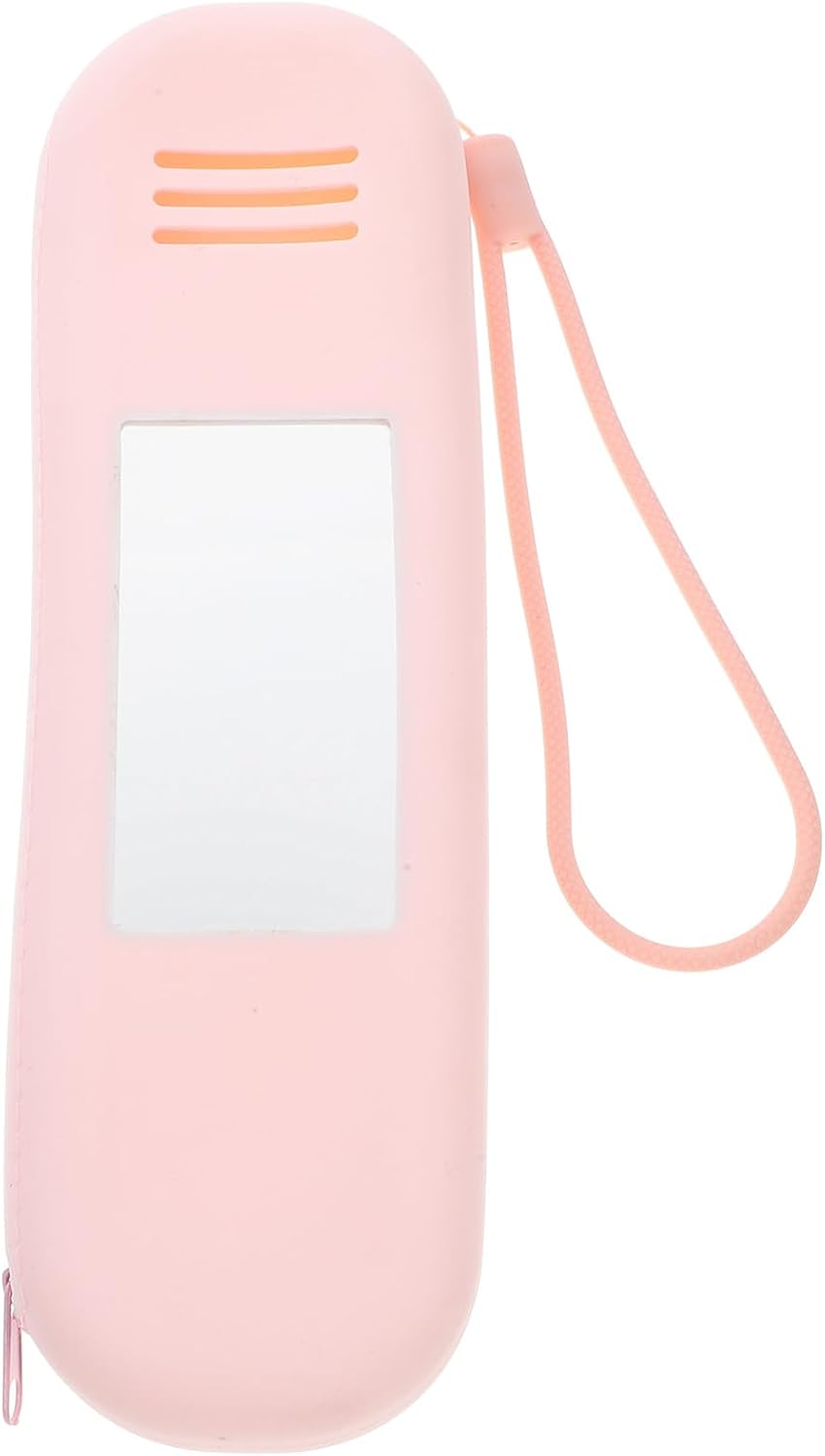 Ciieeo Silicone Makeup Brush Holder with Mirror Portable Travel Cosmetic Bag for Women Compact Makeup Brush Organizer and Storage Case Lightweight and Stylish Design Pink