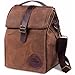 Asebbo Sac À Déjeuner Isotherme En Toile Cirée 10 L Pour Femme Et Homme Avec Poignée En Cuir Véritable Et Fermeture À Boucle Solide Pour Garder Vos Aliments Au Frais, Sangle Réglable(Brun)