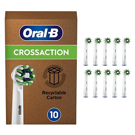 Oral-B Cross Action Testine Spazzolino Elettrico, Confezione da 10 pezzi, con Tecnologia CleanMaximise, Pacco Adatto alla Buca delle Lettere, Bianco