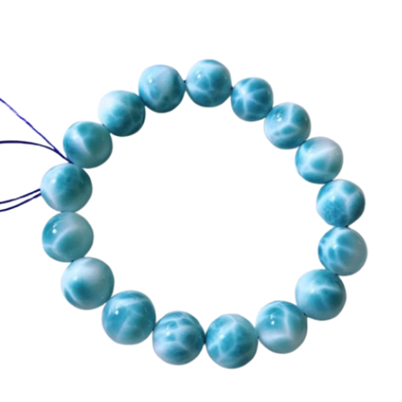Gioielli, Bracciale con Pietre preziose larimar Blu Naturali, Donna, Uomo, potenti Perline Rotonde Elasticizzate, Gioielli con Bracciale in Cristallo AAA,8mm