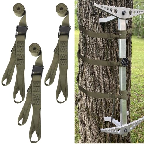 HFYZZ 3 Pcs Hunting Climbing Stick Replacement Straps Heavy Duty Tree Stand Climbing Stick Straps Tree Ladder Stabilizer Strap Hunting Climbing Stick Accessories to Fix Most Hang-On Tree Stand