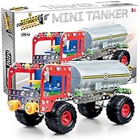 Construct IT Tanker Truck - 170 Piece Tanker Construction Kit - STEM Toys for 8+ Year Olds - Build Your Own Metal Tanker Truck - STEM for Kids Ages 8-12