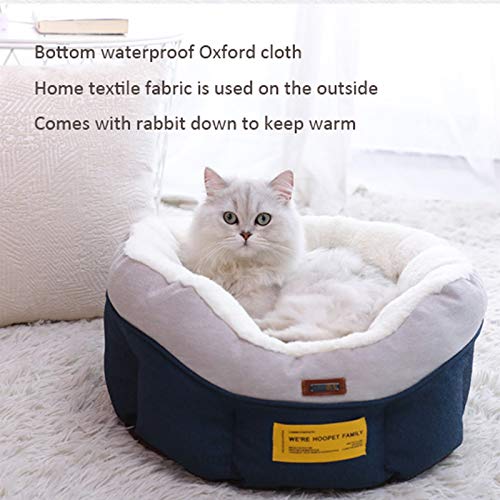 Yliping Cama de gato de tamanho médio quente inverno sono profundo cama de gato grossa e quente para