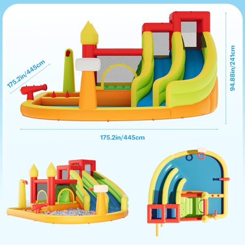 Warmiehomy Inflatable Bouncy Castle with Slide Water Park - Image 2