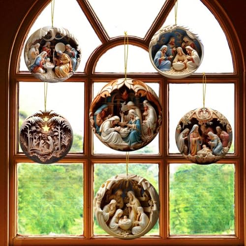 Enfeite de presépio de Natal,Enfeites de presépio | 12X enfeites de presépio de - Pingente de carro,