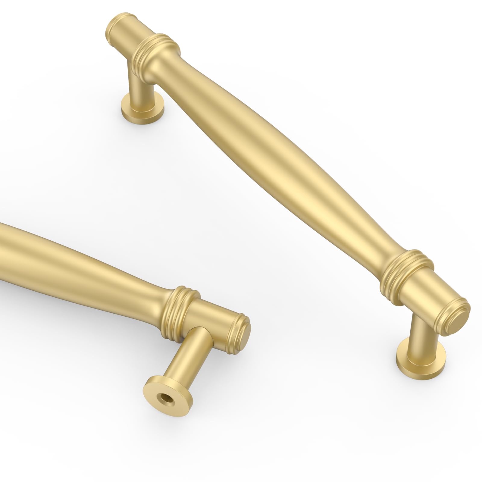 Asidrama 10 Pack 5 Inch(128mm) Brushed Gold Cabinet pulls Kitchen Cabinet Handles, Cabinet Pulls Kitchen Cabinet Hardware for Cupboard Drawer Pulls