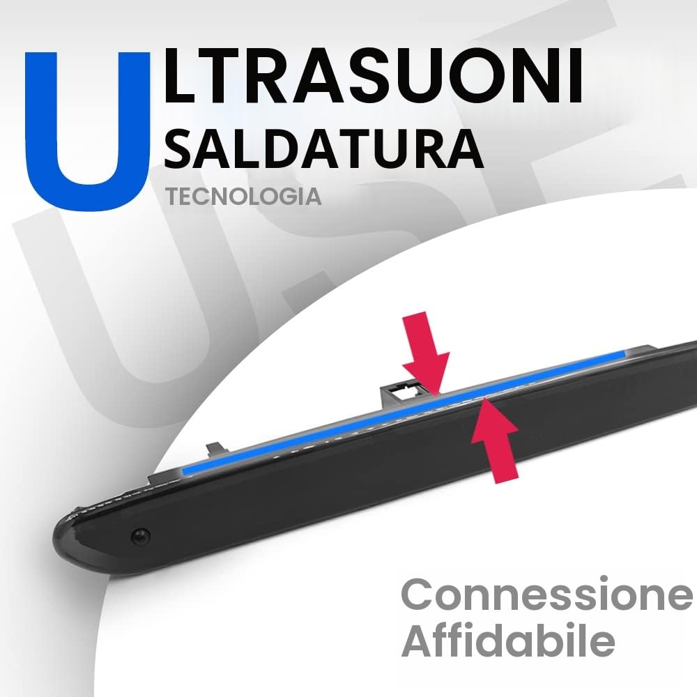 Lente fumé LED rossa terza luce freno posteriore lampada di arresto compatibile con Punto Evo Ab.arth Grande Punto 2008-2012 OEM # 51974522