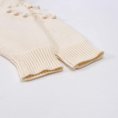 Yunfanda Newborn Baby Bodysuit One-Piece Knit Romper Sweater Infant Boy Girl Jumpsuit Casual Outfit Fall Winter Clothes (12-18 Months, N1#-Beige) #TOP4