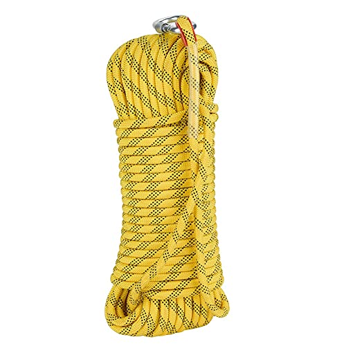 SAHKGYE Outdoor Climbing Rope 12MM Diameter 32ft 64ft 115ft 148ft 230ft 427ft 558ft Static Rock Tree Climbing Rappelling Rope Ice Climbing Equipment Fire Rescue Parachute Rope