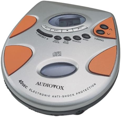Audiovox CE155R Slimline AM/FM Tuner/CD Player with Headphones & 40 Second DASS