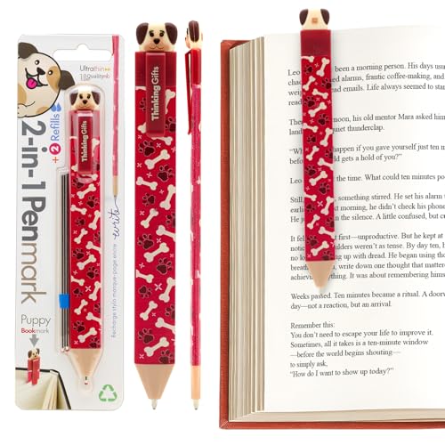 Thinking Gifts Flat Writable Pen & Page Marker Bookmark - Puppy Dog