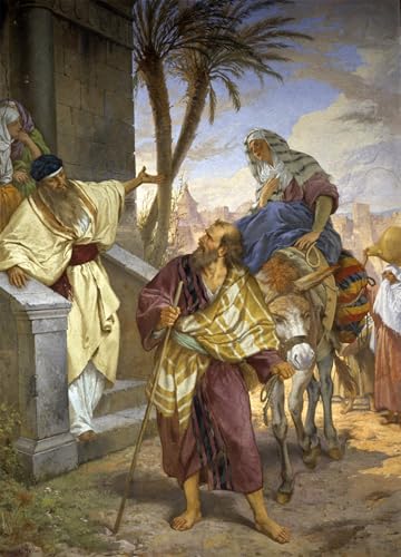 Lienzo decorativo Giuseppe e Maria de Ceaare Maccari, póster de arte 60x90cm