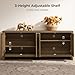 SICOTAS TV Stand for Living Room Boho Entertainment Center for Bedroom with 4 Rattan Cabinets Farmhouse Television Stands with Storage Large Media Console Table for TVs up to 65 Inch