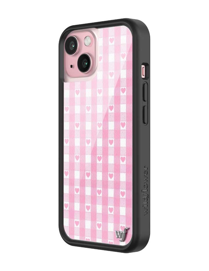 Image of Wildflower Cases - iPhone 16 Compatible - Pink Gingham Hearts