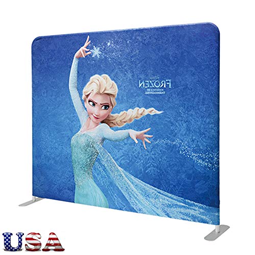 8ft High Portable Customize Graphic Tension Fabric Exhibition Trade Show Display Wall - US Stock (Graphic Include/Double Sided)