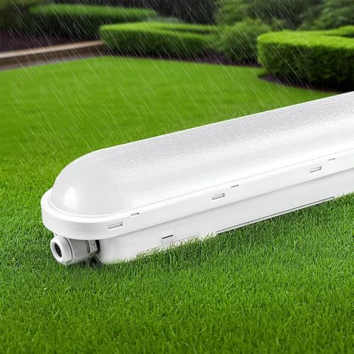 TONFFI LED Feuchtraumleuchte 120cm, 36W IP65 Feuchtraumlampe [4500LM, 6000K Kaltweiß] - Verknüpfbare Wannenleuchte für Bad, Keller, Garage, Werkstatt, Büro | Verbesserte Version