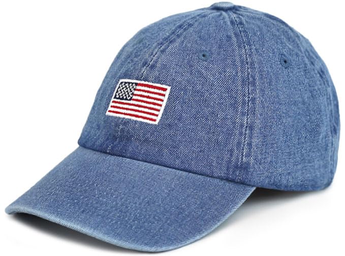 Image of USA Flag & Embroidery Premium 100% Cotton Low Profile Adjustable Baseball Dad Cap