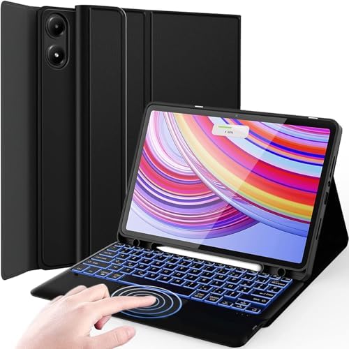 JADEMALL Clavier Coque Pour Xiaomi Redmi Pad SE 11" 2023, AZERTY Clavier Bluetooth Magnétique Détachable Pour Redmi Pad SE, Violet