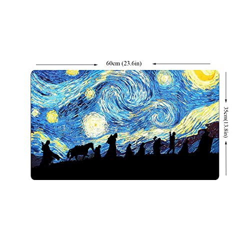 Time Walker Fellowship Of The Ring At Starry Night For Tcg Card Game Mat 14X24 Inches Original Play Mat Art Designs Mtg/Yugioh/Tcg/ Playmat Game Mat #TOP1