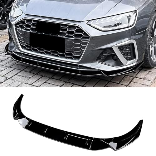 XPHAZZ Front Bumper Lower Lip Compatible with Audi A4 S4 4-Door (Gloss Black, 2020-2024 B9.5 Model)