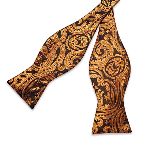 Image of DiBanGu Mens Silk Self Bow Tie Set 4PCS for Tuxedo Wedding