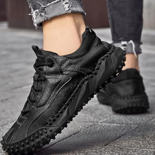 Cushygait Boots Vintage Leather Hiking Shoes, Cushygait Boots for Men, Wide Toe Box Breathable Hand-Sewn Outdoor Casual with Orthopedic Arch Support for Driving & Walking2