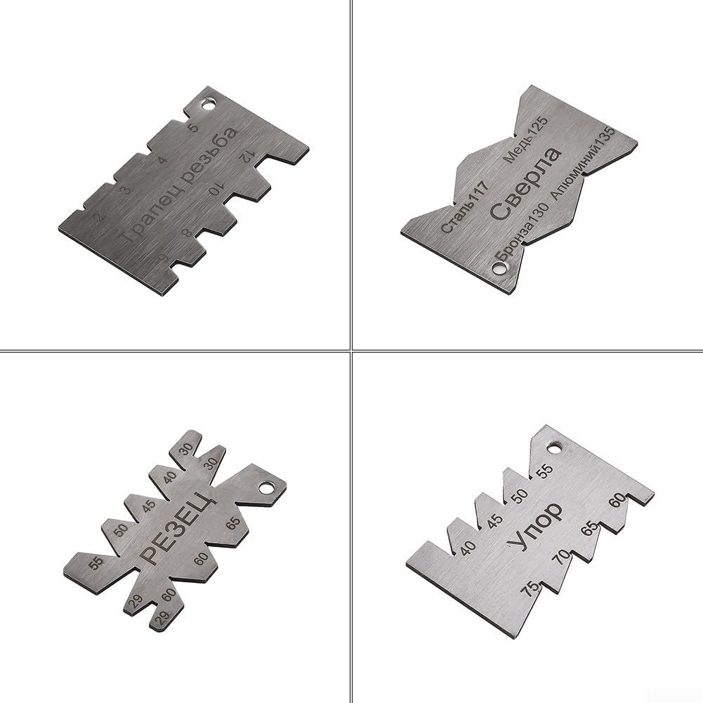 Carbon Steel Thread Cutting Angle Gauge for Accurate Measurement, Nickel Plated Tool for Metal Lathes (PE3EU)