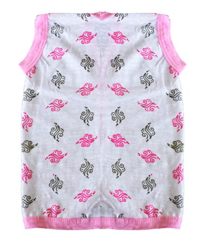 Image of New Born Baby Itch Free Feel Free Printed White 100% Cotton Jabla Combo (Set of 10)(0to6 Months)