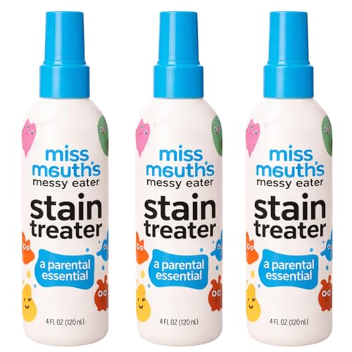 Image of Miss Mouth's Messy Eater Stain Treater Spray for Baby Clothes & Fabric | Instant Stain Remover for Food, Milk, Fruit, Juice, Sauce | Safe on Bibs, Kids Clothing & Washable Fabrics | 120ml (PACK OF 3)