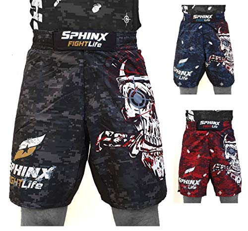G5 HT SPORT Bermuda MMA PRO Skull Sphinx/PRO MMA Shorts Skull (S, Rosso)