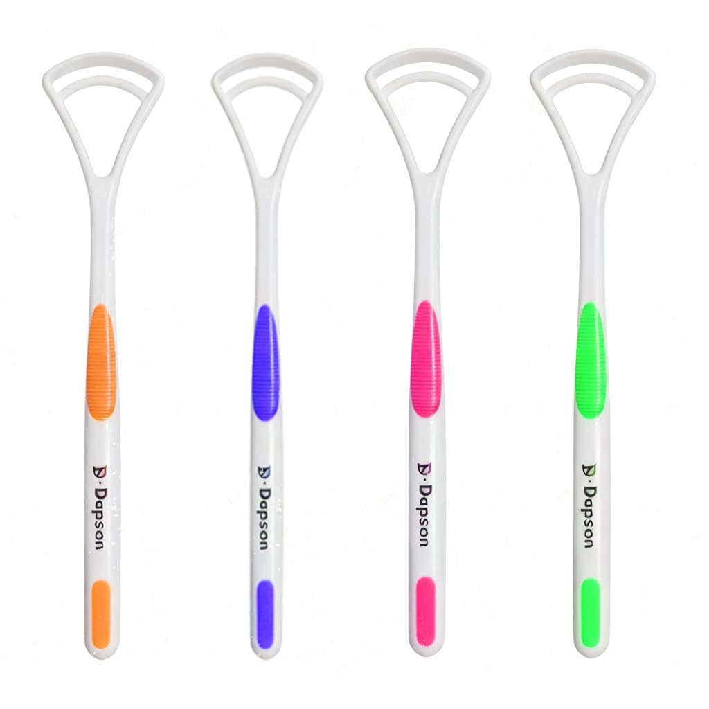 Dapson Plastic Tongue Cleaner, 17.2 cm, Multicolour, Pack of 4, with Non-slip Grip-image-4