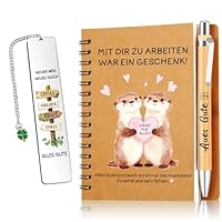 TUZELIYA Abschiedsgeschenk Kollegen, 3 STK Abschiedsgeschenk mit Notizbuch, Stift, Lesezeichen - Abschied Kollege Kollegin - Renteneintritt, Ruhestand Mann Frau, Jobwechsel Geschenk