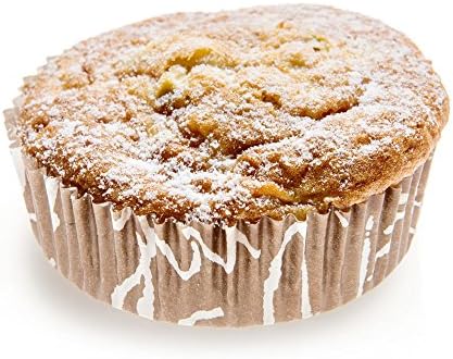 Panificio Premium 3.2 Inch, 4 Ounce Baking Cups: Regular-Ridged Round Paper Baking Cups Perfect for Muffins, Cupcakes or Mini Snacks - Brown Chocolate Wisp Print Design - Disposable - 200ct Box