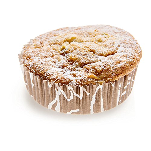 Restaurantware-Premium 3.2 Inch, 4 Ounce Baking Cups: Regular-Ridged Round Paper Baking Cups Perfect for Muffins, Cupcakes or Mini Snacks - Brown Chocolate Wisp Print Design - Disposable - 200ct Box