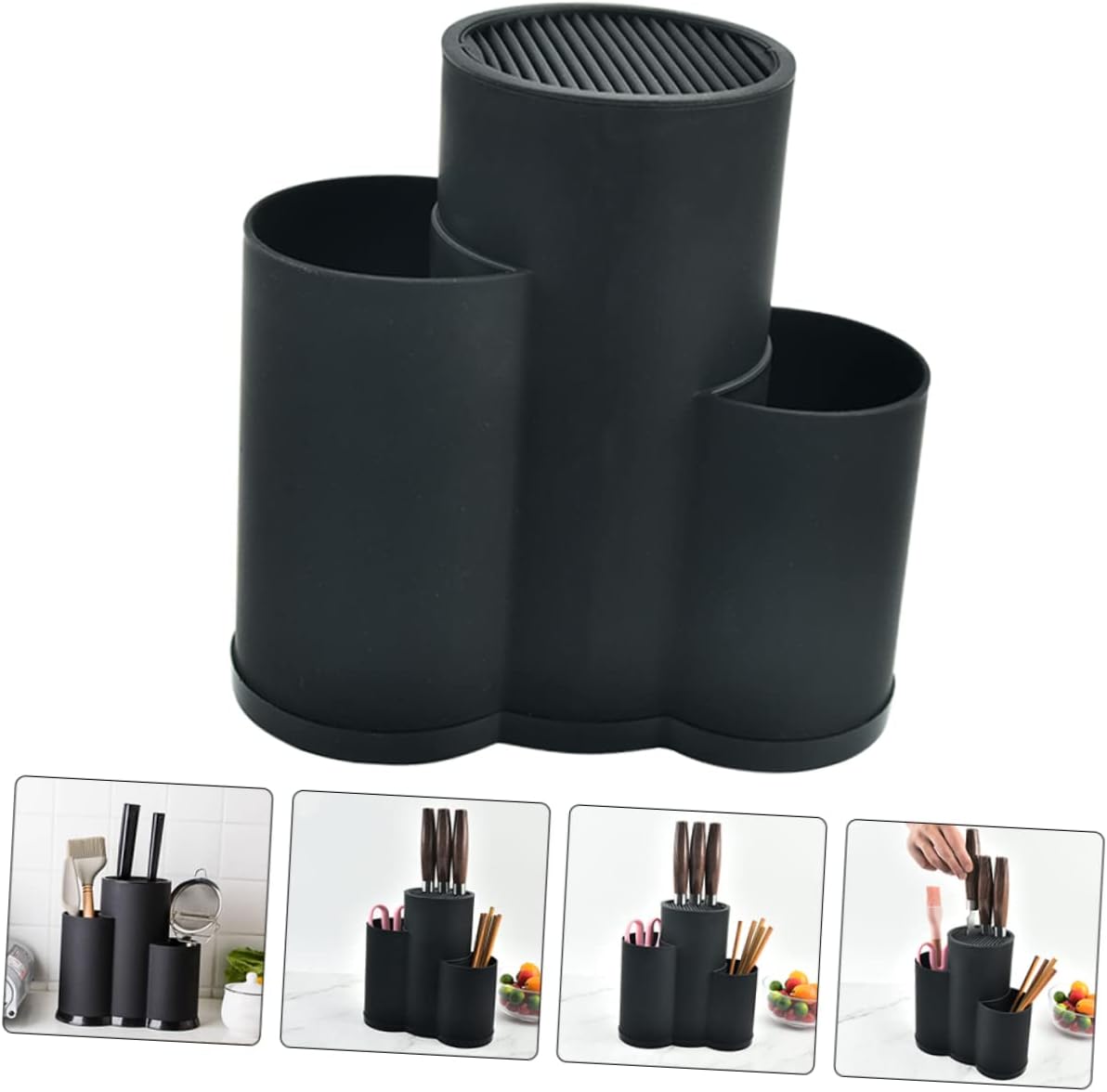 Household Cutter Storage Rack Plastic Kitchen Organizer Knife Holder with Draining Design and Easy to Clean Cutter Rack for Kitchen Utensils Compact Knife Block for Neat Tool