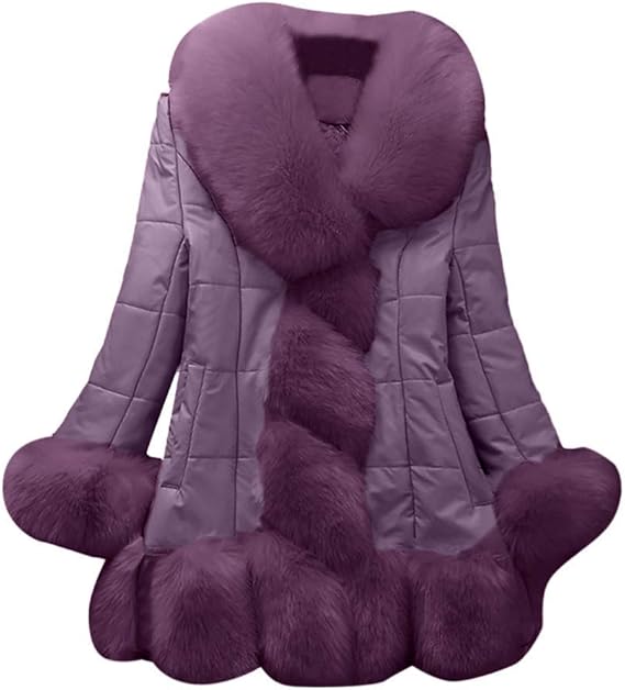 ZhuiKun Mädchen Kunstpelz Mantel - Winterjacke Aus Faux Fell In Einfarbig