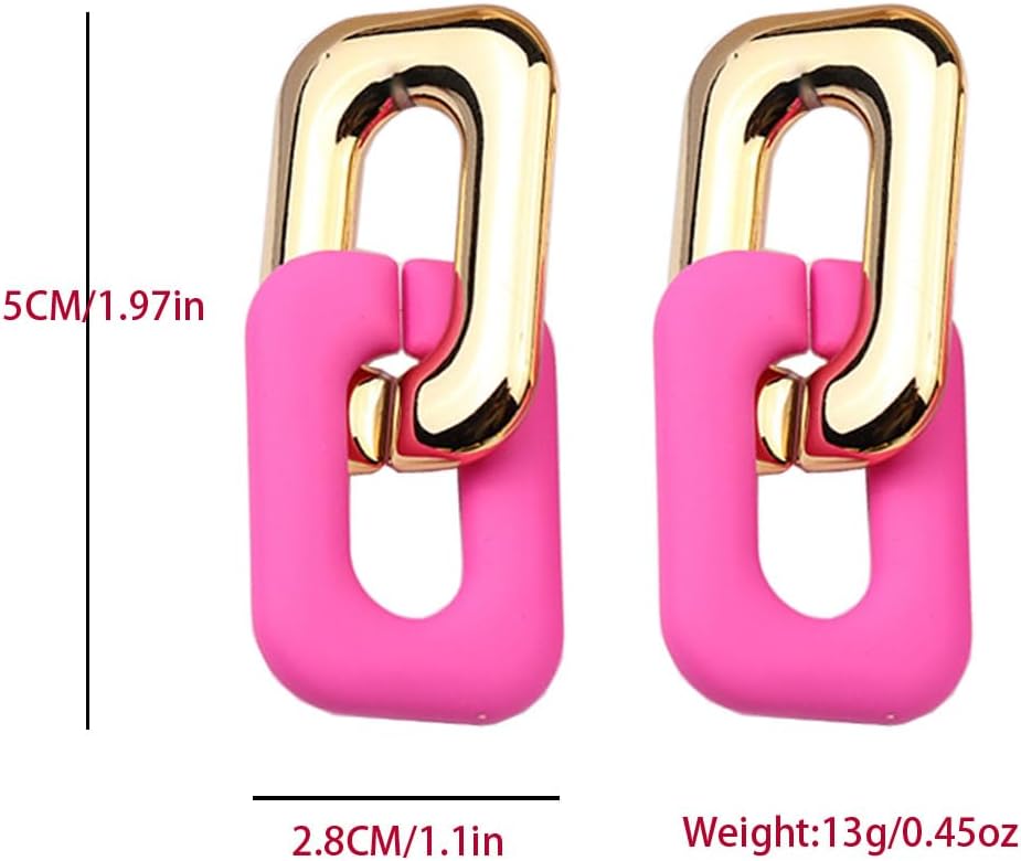 Acrylic Geometric Earrings, Fashion Acrylic Square/Hoop/Triangle/Chain Rectangle Statement Drop Earrings for Women Dangle
