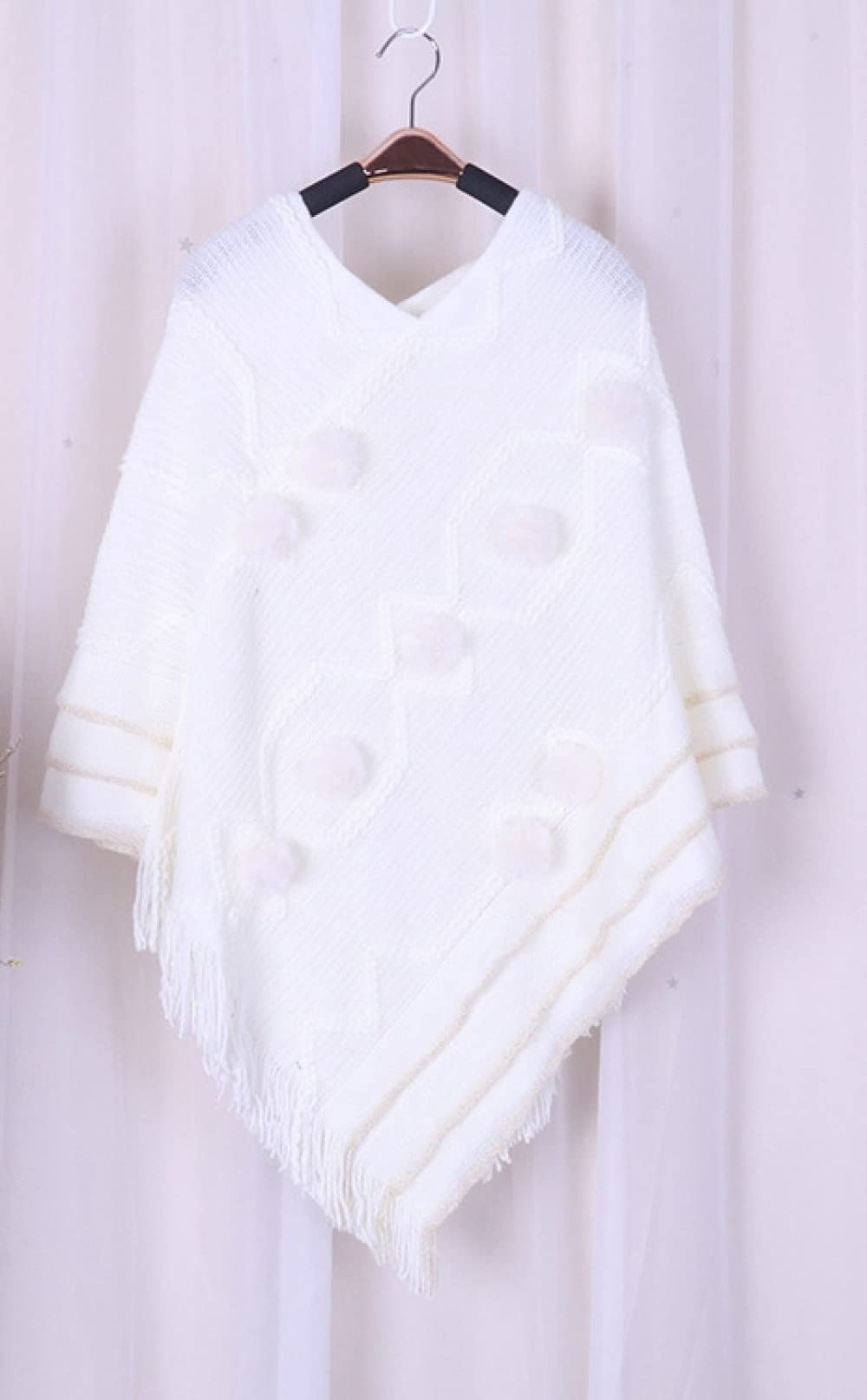 Stylischer Damen-Poncho Aus Weichem Kunstpelz – Perfekt Für Herbst & Winter In Weiß 180x70 Cm