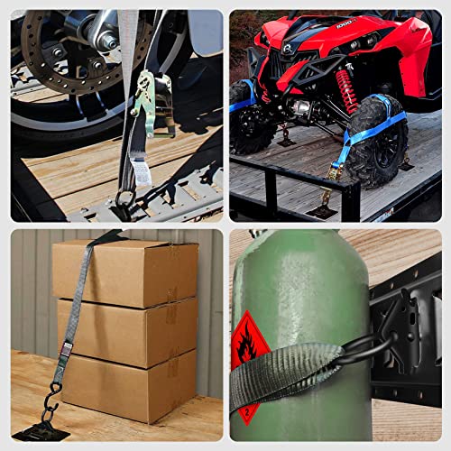 E-Track O-Ring Tie-Down Anchors For E Track Accessories For Enclosed| E-Track Tie-Down System For Secure Motorcycles, Cargo Loads, Bikes In Trailers, Pickups, Vans, Trucks (Pack Of 12 Black) #TOP4