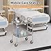 ybaymy Stainless Steel Cart with Wheels, Medical 2 Tier Utility Cart Lab Serving Trolley Clinic Trolley Cart Commercial Grade with Silent Lockable Wheels for Hospital, Restaurant, Kitchen