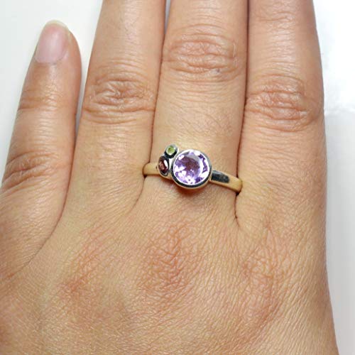 Bague en argent sterling améthyste naturelle, le cadeau de naissance idéal - 6