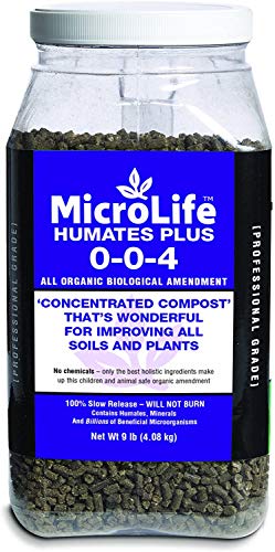 MicroLife Humates Plus (0-0-4) Professional Grade Granular Concentrated Compost Soil Amendment & Conditioner for Improving All Plants & Soils, 9 LBS